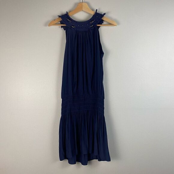 Ramy Brook Halter Style Mini Dress With Metallic Details - Picture 1 of 7